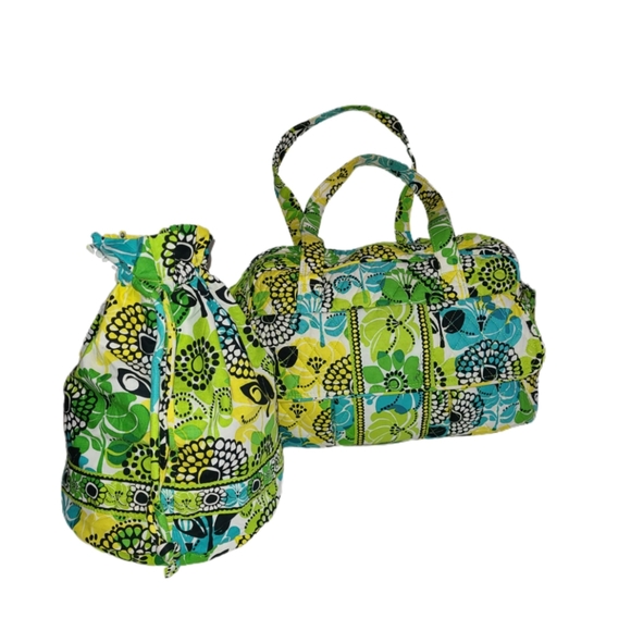 VERA BRADLEY LIMES UP DIAPER BAG & EXTRA SPARE DRAWSTRING CARRY ALL - Picture 11 of 11